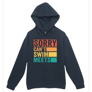 Sorry Can't Swim Meets Funny Retro Swimming Coach Swimmer Urban Pullover Hoodie