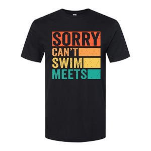 Sorry Can't Swim Meets Funny Retro Swimming Coach Swimmer Softstyle CVC T-Shirt