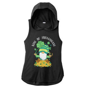 Shenanigans Coordinator St Patrick's Day Gnomes Green Ladies PosiCharge Tri-Blend Wicking Draft Hoodie Tank