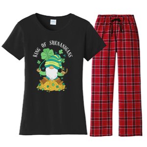 Shenanigans Coordinator St Patrick's Day Gnomes Green Women's Flannel Pajama Set