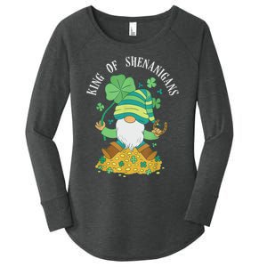 Shenanigans Coordinator St Patrick's Day Gnomes Green Women's Perfect Tri Tunic Long Sleeve Shirt