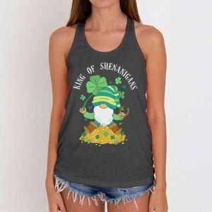 Shenanigans Coordinator St Patrick's Day Gnomes Green Women's Knotted Racerback Tank