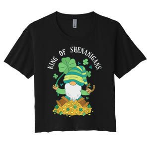 Shenanigans Coordinator St Patrick's Day Gnomes Green Women's Crop Top Tee