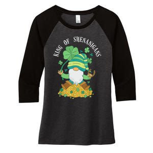 Shenanigans Coordinator St Patrick's Day Gnomes Green Women's Tri-Blend 3/4-Sleeve Raglan Shirt