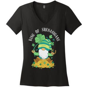 Shenanigans Coordinator St Patrick's Day Gnomes Green Women's V-Neck T-Shirt