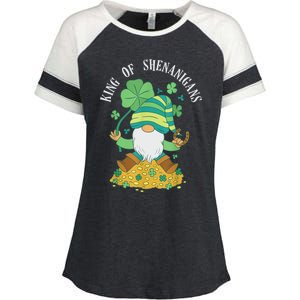 Shenanigans Coordinator St Patrick's Day Gnomes Green Enza Ladies Jersey Colorblock Tee