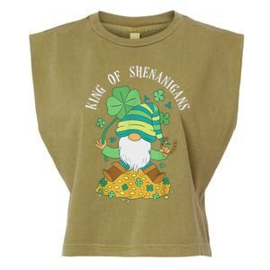 Shenanigans Coordinator St Patrick's Day Gnomes Green Garment-Dyed Women's Muscle Tee