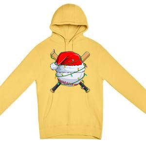 Santa Christmas Sports Christmas Baseball Player Premium Pullover Hoodie