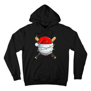 Santa Christmas Sports Christmas Baseball Player Hoodie