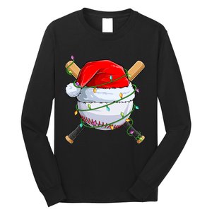 Santa Christmas Sports Christmas Baseball Player Long Sleeve Shirt