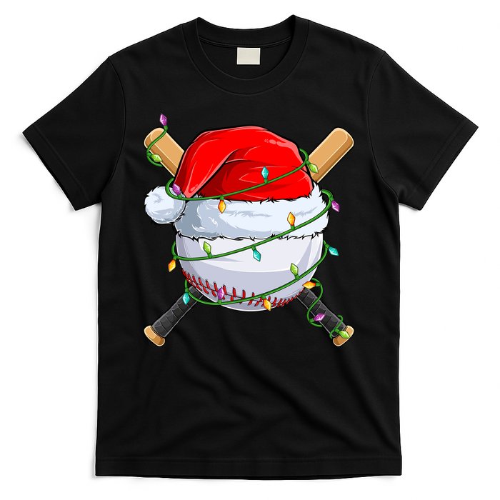 Santa Christmas Sports Christmas Baseball Player T-Shirt