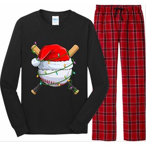 Santa Christmas Sports Christmas Baseball Player Long Sleeve Pajama Set