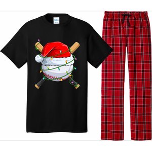 Santa Christmas Sports Christmas Baseball Player Pajama Set