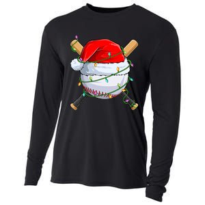 Santa Christmas Sports Christmas Baseball Player Cooling Performance Long Sleeve Crew