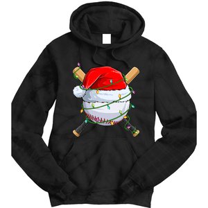 Santa Christmas Sports Christmas Baseball Player Tie Dye Hoodie