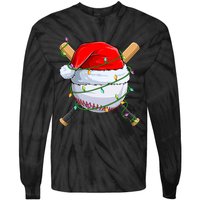 Santa Christmas Sports Christmas Baseball Player Tie-Dye Long Sleeve Shirt