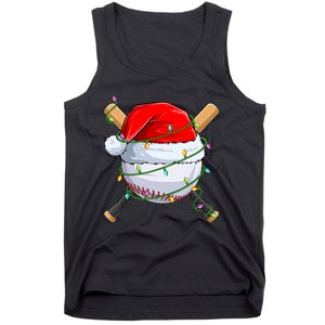 Santa Christmas Sports Christmas Baseball Player Tank Top