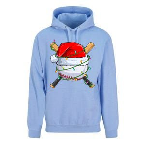 Santa Christmas Sports Christmas Baseball Player Unisex Surf Hoodie