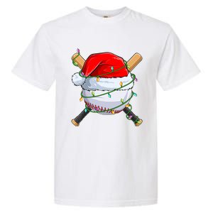 Santa Christmas Sports Christmas Baseball Player Garment-Dyed Heavyweight T-Shirt