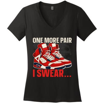 Shoe Collector Sneakerhead Shoe Lover I Love Sneakers Women's V-Neck T-Shirt