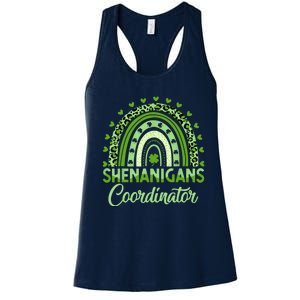 Shenanigans Coordinator St Patricks Day Rainbow Green Proud Women's Racerback Tank