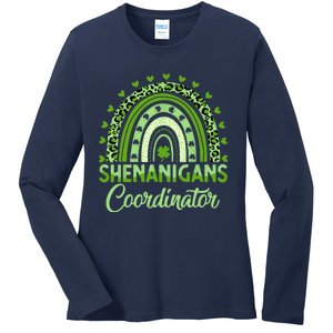 Shenanigans Coordinator St Patricks Day Rainbow Green Proud Ladies Long Sleeve Shirt