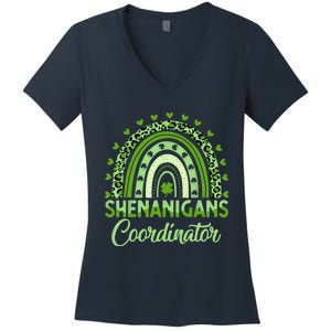 Shenanigans Coordinator St Patricks Day Rainbow Green Proud Women's V-Neck T-Shirt