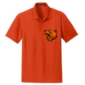 Sporty Chicago Skyline Roaring Bear Dry Zone Grid Polo