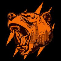 Sporty Chicago Skyline Roaring Bear Drawstring Bag