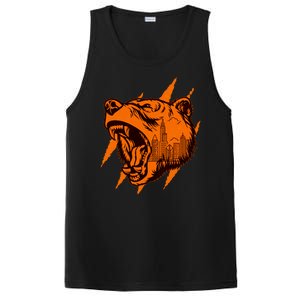 Sporty Chicago Skyline Roaring Bear PosiCharge Competitor Tank