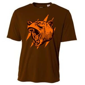 Sporty Chicago Skyline Roaring Bear Cooling Performance Crew T-Shirt