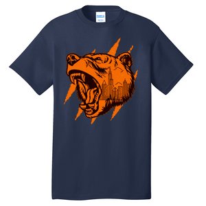 Sporty Chicago Skyline Roaring Bear Tall T-Shirt