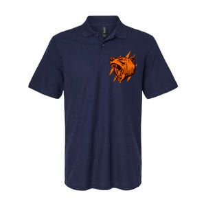 Sporty Chicago Skyline Roaring Bear Softstyle Adult Sport Polo