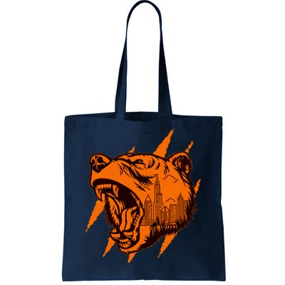 Sporty Chicago Skyline Roaring Bear Tote Bag