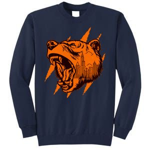 Sporty Chicago Skyline Roaring Bear Tall Sweatshirt