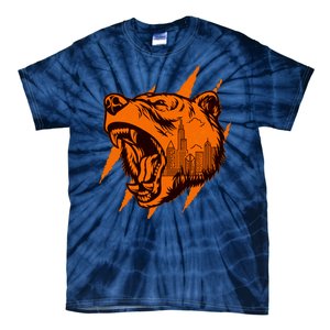 Sporty Chicago Skyline Roaring Bear Tie-Dye T-Shirt