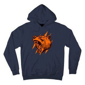 Sporty Chicago Skyline Roaring Bear Tall Hoodie