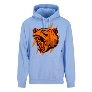 Sporty Chicago Skyline Roaring Bear Unisex Surf Hoodie