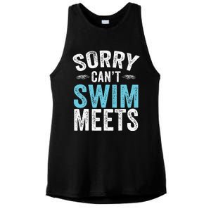 Sorry Can't Swim Meets Funny Retro Swimming Coach Swimmer Ladies PosiCharge Tri-Blend Wicking Tank