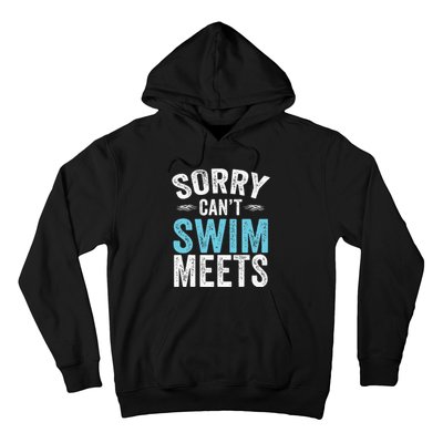 Sorry Can't Swim Meets Funny Retro Swimming Coach Swimmer Hoodie