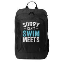 Sorry Can't Swim Meets Funny Retro Swimming Coach Swimmer City Backpack