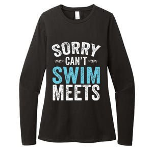 Sorry Can't Swim Meets Funny Retro Swimming Coach Swimmer Womens CVC Long Sleeve Shirt