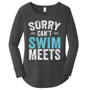 Sorry Can't Swim Meets Funny Retro Swimming Coach Swimmer Women's Perfect Tri Tunic Long Sleeve Shirt