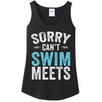 Sorry Can't Swim Meets Funny Retro Swimming Coach Swimmer Ladies Essential Tank