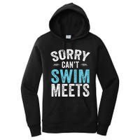 Sorry Can't Swim Meets Funny Retro Swimming Coach Swimmer Women's Pullover Hoodie