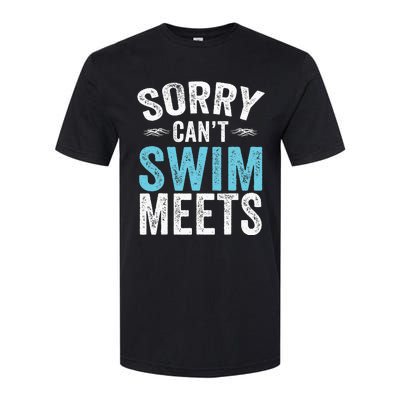 Sorry Can't Swim Meets Funny Retro Swimming Coach Swimmer Softstyle® CVC T-Shirt