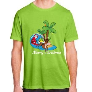 Surfing Christmas Santa Claus Comes To The City Gift Adult ChromaSoft Performance T-Shirt