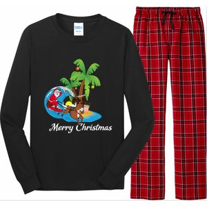 Surfing Christmas Santa Claus Comes To The City Gift Long Sleeve Pajama Set