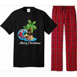 Surfing Christmas Santa Claus Comes To The City Gift Pajama Set