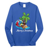 Surfing Christmas Santa Claus Comes To The City Gift Long Sleeve Shirt